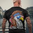 Ultra Maga Trump Sunglasses Eagle Head Usa Flag Bandana Men's Crewneck Short Sleeve Back Print T-shirt Gifts for Old Men