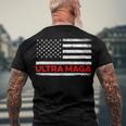 Ultra Maga United State Flag V2 Men's Crewneck Short Sleeve Back Print T-shirt Gifts for Old Men