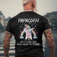 Unicorn Dabbing Papacorn Like Normal Papa Only More Awesome Men's Back Print T-shirt Gifts for Old Men