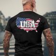 Usa American Flag United States Of America 4Th Of July Men's Back Print T-shirt Gifts for Old Men