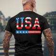 Usa Flag American 4Th Of July Merica America Flag Usa Men's Back Print T-shirt Gifts for Old Men