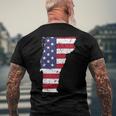 Vermont Map State American Flag 4Th Of July Pride Tee Men's Back Print T-shirt Gifts for Old Men