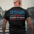 Veteran Veterans Are Not Suckers Or Losers 220 Navy Soldier Army Military Men's Crewneck Short Sleeve Back Print T-shirt Gifts for Old Men