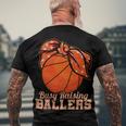 Womens Vintage Busy Raising Ballers Basketball Player Mother 92 Basketball Men's T-shirt Back Print Gifts for Old Men