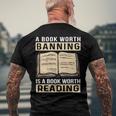 Vintage Censorship Book Reading Nerd I Read Banned Books Men's Back Print T-shirt Gifts for Old Men
