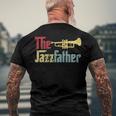 Vintage The Jazzfather Happy Fathers Day Trumpet Player Men's Back Print T-shirt Gifts for Old Men