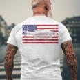 4Th Of July American Flag Bass Fish Usa Distressed Mens Dad Men's T-shirt Back Print Gifts for Old Men