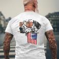 4Th Of July Fun American Flag Dalmatian Dog Lover Gift Men's Crewneck Short Sleeve Back Print T-shirt Gifts for Old Men