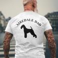 Mens Airedale Dad Airedale Terrier Owner Men's Back Print T-shirt Gifts for Old Men