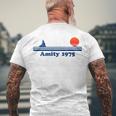 Amity Island Bait And Tackle Retro Fishing Men's Back Print T-shirt Gifts for Old Men
