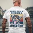 Mens Australian Shepherd Dad Father Retro Australian Shepherd Men's Back Print T-shirt Gifts for Old Men