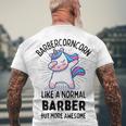 Barbercorn Funny Unicorn Dabbing Gift Like A Normal Barber But More Awesome Men's Crewneck Short Sleeve Back Print T-shirt Gifts for Old Men