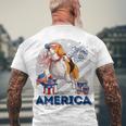 Beagle American Flag Sunglasses 708 Shirt Men's Crewneck Short Sleeve Back Print T-shirt Gifts for Old Men