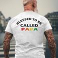 Blessed To Be Called Papa Sticker Men's Crewneck Short Sleeve Back Print T-shirt Gifts for Old Men