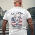 Boxer Graphic With Belt Gloves & American Flag Distressed Men's Back Print T-shirt Gifts for Old Men