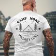 Camp More Worry Less Camping Lovers Men's Crewneck Short Sleeve Back Print T-shirt Gifts for Old Men