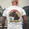 Cat Dad Fathers Day Men's Back Print T-shirt Gifts for Old Men