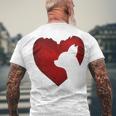 Chihuahua Shape With Red Heart Painting For Valentine Day Men's Crewneck Short Sleeve Back Print T-shirt Gifts for Old Men