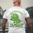 Cool Triceratops 3X Better Than Unicorns Dinosaur Men's Back Print T-shirt Gifts for Old Men