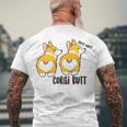 Corgi Set Sticker Design Funny Corgi Set Stickers Men's Crewneck Short Sleeve Back Print T-shirt Gifts for Old Men