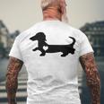 Dachshund Heart Dog Lover Men's Crewneck Short Sleeve Back Print T-shirt Gifts for Old Men