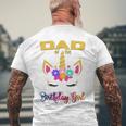 Dad Of The Birthday Girl Unicorn Matching Men's Back Print T-shirt Gifts for Old Men