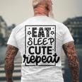 Eat Sleep Cute Repeat Graphic Design For Babys Men's Crewneck Short Sleeve Back Print T-shirt Gifts for Old Men