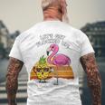 Lets Get Flocked Up Pineapple Flamingo Party Hawaiian Men's Back Print T-shirt Gifts for Old Men