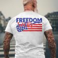 Freedom Rocks Musician Guitarist 721 Shirt Men's Crewneck Short Sleeve Back Print T-shirt Gifts for Old Men