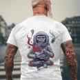 Funny Astronaut Monkey Ramen V2 Men's Crewneck Short Sleeve Back Print T-shirt Gifts for Old Men