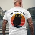 Funny Vintage Black Cat I Left My Bed For This Men's Crewneck Short Sleeve Back Print T-shirt Gifts for Old Men