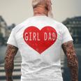 Girl Dad Heart Fathers Day Vintage Retro Men's Back Print T-shirt Gifts for Old Men