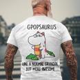 Gpop Grandpa Gpopsaurus Like A Normal Grandpa But More Awesome Men's T-Shirt Back Print Gifts for Old Men