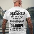 Granddaughter Of A Freakin Awesome Grandpa Men's Crewneck Short Sleeve Back Print T-shirt Gifts for Old Men