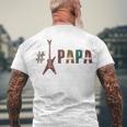 Guitar Papa Men's Crewneck Short Sleeve Back Print T-shirt Gifts for Old Men