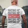 Haitian Af Patriotic Red Blue Haiti Haitian Flag Day Men's Crewneck Short Sleeve Back Print T-shirt Gifts for Old Men