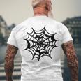 Halloween Spider Web Pattern Men's Crewneck Short Sleeve Back Print T-shirt Gifts for Old Men