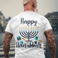 Happy Hanukkah Chanukah Pajama 893 Shirt Men's Crewneck Short Sleeve Back Print T-shirt Gifts for Old Men