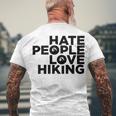 Hate People Love Hiking V2 Men's Crewneck Short Sleeve Back Print T-shirt Gifts for Old Men