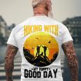 Hiking With My Puppy Good Day Men's Crewneck Short Sleeve Back Print T-shirt Gifts for Old Men