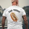 Hilarious Fun Taco Tuesday Hotdog Hot Dog Men's Back Print T-shirt Gifts for Old Men