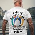 I Really Like Teeth Hygiene Penguin Ok Men's Crewneck Short Sleeve Back Print T-shirt Gifts for Old Men