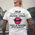 Julia Name Julia Doesnt Have An Inside Voice Men's T-Shirt Back Print Gifts for Old Men