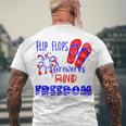 July 4Th Flip Flops Fireworks & Freedom 4Th Of July Party Men's T-shirt Back Print Gifts for Old Men