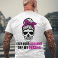 Keep Your Rosaries Off My Ovaries Feminist Skull Men's Crewneck Short Sleeve Back Print T-shirt Gifts for Old Men