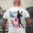 Lacrosse Usa Flag Men's Crewneck Short Sleeve Back Print T-shirt Gifts for Old Men