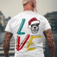 Love My Xmas Miniature Schnauzer Men's Crewneck Short Sleeve Back Print T-shirt Gifts for Old Men