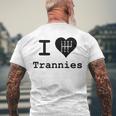 I Love Trannies Heart Car Lovers Men's Back Print T-shirt Gifts for Old Men