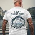 Lucky Fishing Shirt Do Not Wash Fisherman Dad Blue Men's Crewneck Short Sleeve Back Print T-shirt Gifts for Old Men