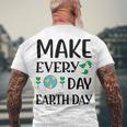 Make Every Day Earth Day Men's Crewneck Short Sleeve Back Print T-shirt Gifts for Old Men